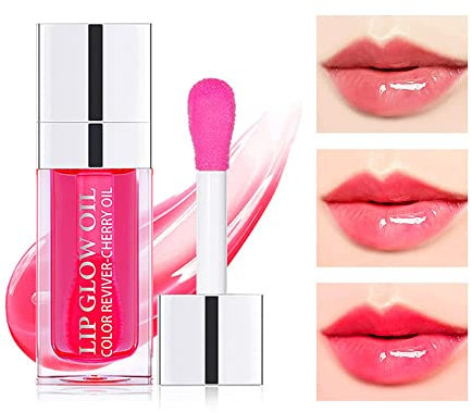 Feuchtigkeitsspendendes Lippenöl, auffüllender Lipgloss, transparente Lippenpflege nicht klebrig großer Pinselkopf, Grundierung Lippentönung 6 ml Glitzerglanz (E)
