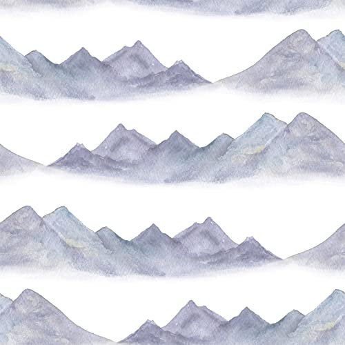 ReWallpaper 44.5CM X 7M Selbstklebende Tapete Berge Grau Weiß Muster Fototapete Natur Landschaft Klebefolie Möbel Muster Selbstklebende Folie Wand Wohnzimmer Wandtapete Modern Fototapete Schlafzimmer