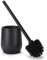 Silicon Brush Bamodi Toilettenbürste mit Halter – freistehende Schwarze Toilettenbürste mit langem Griff und steifen Borsten für gründliche und einfache Reinigung – ideal für Badezimmer und Gäste-WC
