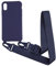 PuYu Zhe Silicone Soft Matte Case for iPhone Xs Max, Crossbody Case with Adjustable Cord Strap, Shockproof, Dark Blue