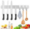 30cm Porte Couteaux Aimanté avec 3 Crochets 12in Couteau MagnéTique en Acier Inoxydable Blocs Couteaux Barre Aimantée Porte Couteaux Support Couteaux Aimanté pour Les Couteaux et Ustensiles de Cuisine