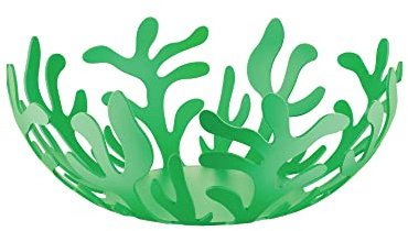 Alessi Mediterraneo ESI01/25GR - Obstschale aus Edelstahl, Epoxidharzlackiert, Durchmesser 25 cm, Grün