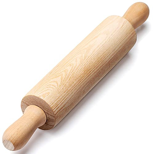 PARMEDU Classic Mini-Nudelholz 26 cm für Kinder, Drehbarer Teigroller mit Griffen für Kinder zum Basteln und Fantasievollen Spielen, Modell BK005