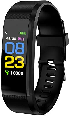 Fitness Tracker, Fitness Watch with Heart Rate, Blood Oxygen, Sleep Monitor, Waterproof Smart Watch Women Men, Pedometer Step Counter Watch Activity Tracker for fitbits Smart Watch (BLACK)