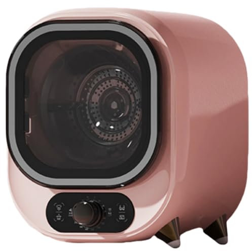 Qiang 450W Mini Sèche-Linge Portable 0,8Kg Seche Linge Electrique Séchoir Tambour en Acier Inoxydable Autoportant/sous Comptoir,pour Appartement,Dortoir,Pink