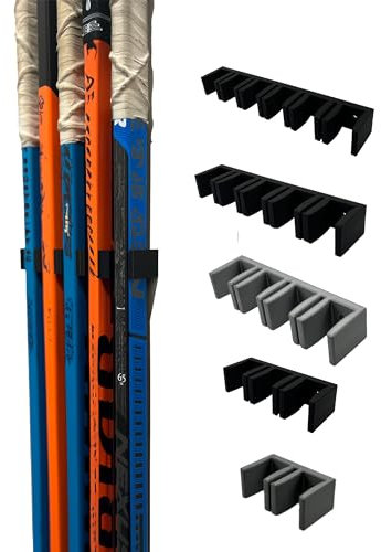 Bold Print Labs Wandhalterung für Hockeyschläger | Eishockeyschläger-Organizer (schwarz, 5 Schläger-Wandhalterung)