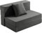 JKMAX Klappbares Schlafsofa für Doppelbett, 4-in-1-Schlafsessel mit Kissen, hochdichter Memory-Schaum, ausklappbares Klappbett mit waschbarem, modernem Leinenbezug für Wohnung (dunkelgrau)