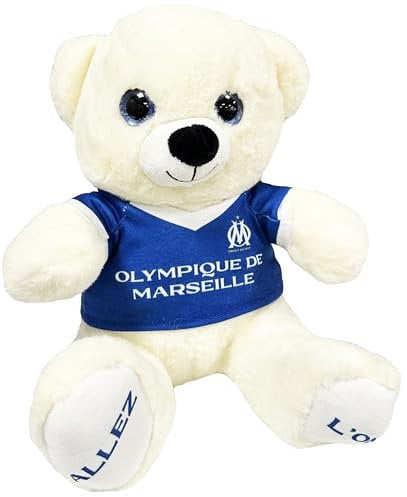 OLYMPIQUE DE MARSEILLE Peluche Ours Om - Collection Officielle 28 cm