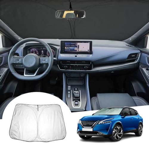GAFAT Compatible con Nissan Qashqai J12 e-Power 2022-2024 2025 Parasol para Parabrisas Interior, Qashqai e Power Parabrisas Lunas Delanteras, Refrigeración, Protección UV, Qashqai J12 Accesorios