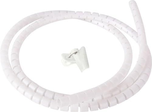 Spiralschlauch - Kabelschlauch - Stachelkabel - Weiß - 2m - 10 mm - Kabelführung - mit Reitwerkzeug