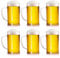 ZEAYEA Set of 6 Plastic Beer Mug, 500 ml/16 oz Acrylic Drinking Cups with Handle, Clear Reusable Beer Stein Glasses for Party Bar Home Hotel Whiskey Juice Cocktail Beverages