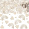 GoldRock 120 Stück Holz Regenbogen Deko Taufe,Tischdeko Taufe Mädchen Junge, Streudeko Taufe Kommunion Babyshowerparty, Holzherzen Streudeko Geburtstag Hochzeit,Boho Herz Regenbogen Holz Konfetti Groß