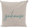 CB Home & Style Outdoor Garten Kissen Wasserabweisend 45x45cm mit Füllung Schriftzug Zuhause (Zuhause - beige/Petrol)