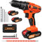 29 PCS Akkuschrauber Set 21V Orange Akku Bohrmaschine mit 2 Akkus, 2 Gang Akkuschrauber Set Bohrschrauber 45Nm Akku Schrauber, 25+1 Drehmomentstufen Akku Schraubendreher, LED Arbeitslicht