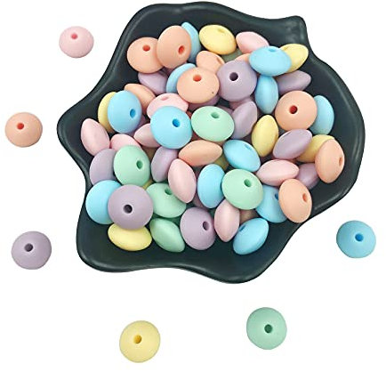 Silikon Untertasse Süßigkeiten Perlen 12mm 50pc Lose Perlen für die Schmuckherstellung