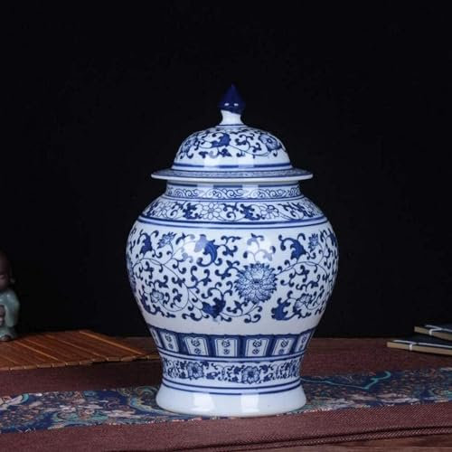 Jingdezhen Vase en céramique en porcelaine style chinois, style chinois Ming, hauteur 36,1 cm