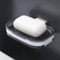 Strong Suction Soap Dish Holder Bathroom Shower Bath Net Drain Case Tray Box (gray)