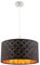 Globo Pendelleuchte schwarz gold Esstischlampe LED Hängeleuchte Textil, Dekorstanzungen, 7W 806lm warmweiß, DxH 40 x 140 cm