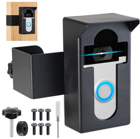 Anti-Theft Blink Doorbell Camera Mount-No Drill,Outdoor Doorbell Bracket Holder with Rain Cover,Compatible with Blink Video Doorbell Camera,for Homes,Apartments,Offices,and Businesses