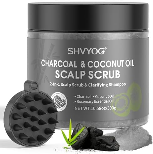 Gommage du Cuir Chevelu au Charbon de Bambou et à L'huile D'arbre à Thé | Traitement Exfoliant Pour les Cheveux et le Cuir Chevelu pour la Détoxification, les Pellicules et L'accumulation 10,58 oz