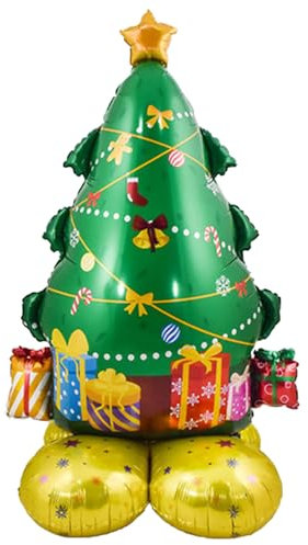 DazzJoy Globo de papel de aluminio para árbol de Navidad, de pie, XXL, decoración navideña, globos de helio, globos de Navidad, globos de Navidad, globos de Navidad, de pie, para Navidad, decoración