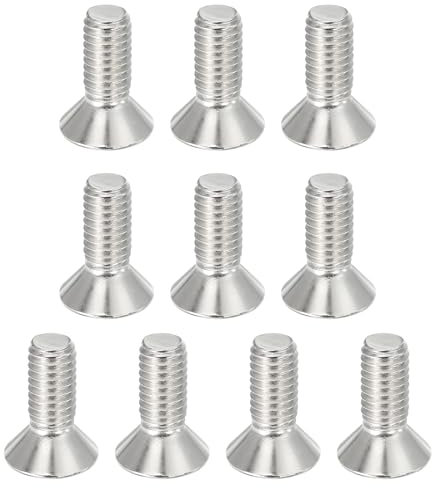 PATIKIL 10 Pezzi Viti a Testa Piatta Esagono Incassato 3/8-16 x 7/8 Bulloni a Testa Svasata Piatta Viti a Testa Esagonale Acciaio Inossidabile 304 Filettatura Completa 18-8 Grado 6,8