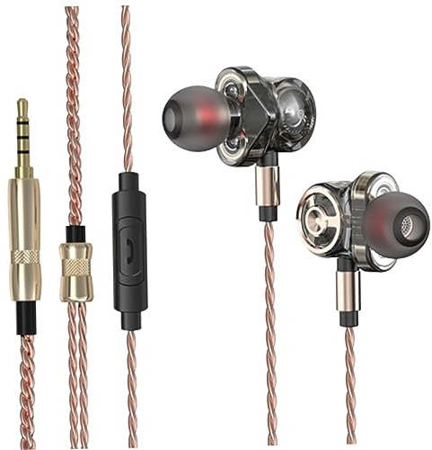 DOITOOL Gaming Earphones Mic Wired Headset Braided Wire Earbuds Metal Headphone Sports Headset for Music