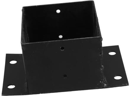 OSALADI Base De Cerca Aire Libre Soportes Para Postes De Cerca De Metal Jardineras De Cubierta Barandilla Exterior Soporte De Valla Base Del Pabellón Poste De La Cerca Black Planchar