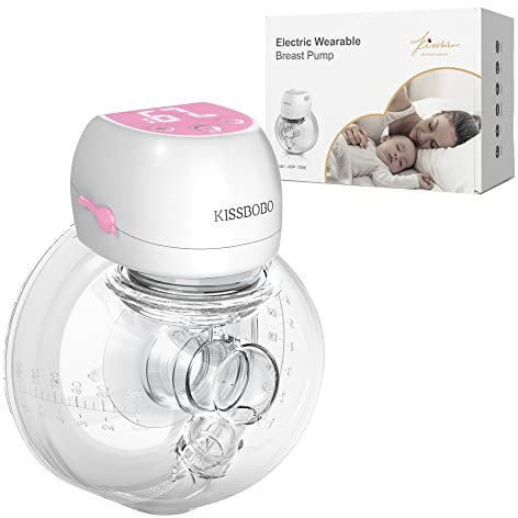 Revolucionario Sacaleches Electricos 193G,KISSBOBO Sacaleches Manos Libres con 3 modos 9 niveles,confort óptimo con bridas de 21mm/24mm (Rosa/1 Pieza)