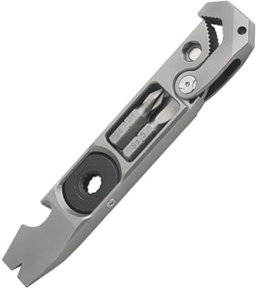 Qussedser Titanium EDC Pry Bar,Multifunctional Tool,Wrench/Pry Bar/Screwdrivers/Nail Drivers/Bottle Openers & Other Functions