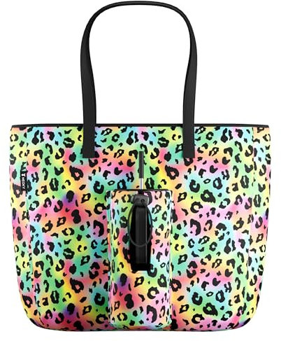 Meoky 15 L Womens Tote Bag: Utility Tote Bag with Zipper for 40 oz Tumbler with Handle, Zebra, L