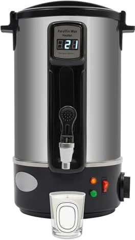 pochcicou Fondoir à Cire éLectrique, 8L Acier Inoxydable Pot de Fusion Cire Bougie, TempéRature RéGlable de 86°F à 212°F, pour la Fabrication de Bougies
