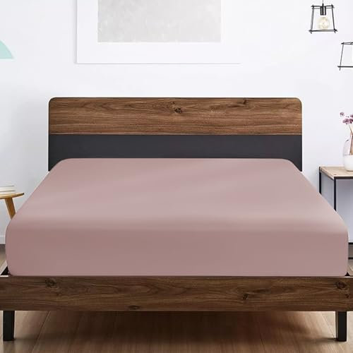 SSW HOMES Drap-housse de 30 cm de profondeur en microfibre brossée douce de qualité supérieure, résistant au rétrécissement et à la décoloration, facile d'entretien - Rose poudré - King size