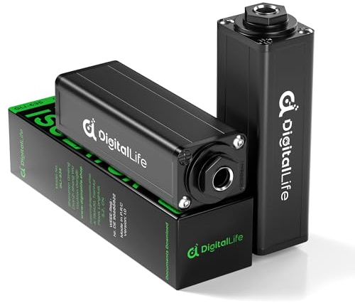DigitalLife HumBlock Pro Passiv Ground Loop Isolator 6,35mm Metall 2er-Pack | 6,35mm Trenntransformator Gegen Erdschleifenbrumm, Buchse/Buchse für Kopfhörer & Audio-Interfaces, Nicht für Phantommikrofone