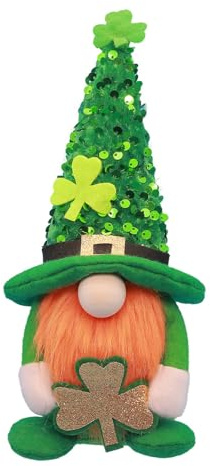 RETUOLWAG Patricks Day Plüschpuppe, handgefertigt, irisch, skandinavisch, Plüsch, Kobold, Kleeblätter, Figuren, Heimschmuck