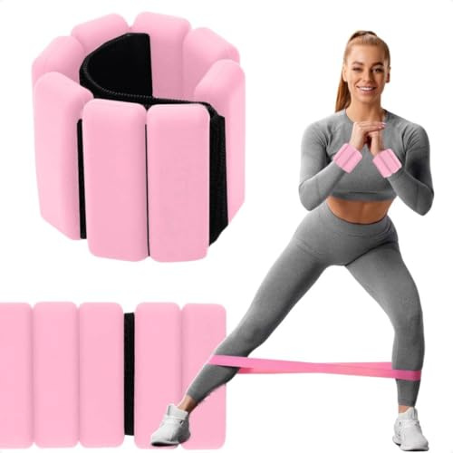 2 PCS Handgelenkgewichte Knöchelgewichte Set Gewichtsmanschetten für Fuß oder Handgelenk auf Bewegung Gehen Joggen Yoga Aerobic Pilates Gewicht Fitness Armband | FITILIFT (Rosa)