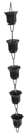 LOORGVEL 1Stück Japanische Regenkette Regenrinne mit Lotusbechern für Stilvolle Garten und Hausdekoration Lösung für Regenwasserablauf