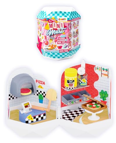 Craze MINI MART Mix - Miniature Dollhouse with DIY Accessories – 1 of 6 Collectible Replica Shops' Capsules IN Blind Box – Connectable Mini Houses Gifts for Children Ages 5+, Rosa