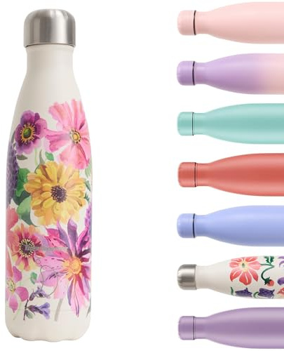 Chilly's Original Water Bottle - Vacuum Insulated Stainless Steel Water Bottle, Reusable Thermal Flask for Hot & Cold Drinks - Leak Proof, No Sweat - Garden Flowers, 500ml