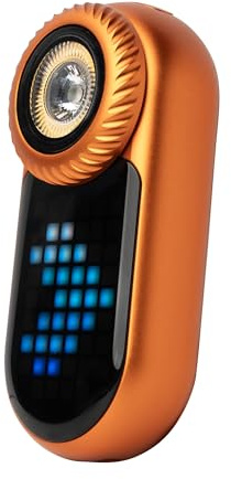 LOOP GEAR LOOPDOT Aufladbare LED Taschenlampe, 400 Lumen Mini Flashlight mit RGB Pixel Display und Interaktiven Spielen. IPX6 Wasserdicht für Outdoor, Camping, Wandern, Partys (Orange)