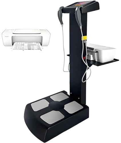 Intelligente Körperanalysewaage,Körperfettmessgerät Mit Druckfunktion: 25 Parameter Durch 8 Punkt BIA Technologie,Bis 300kg Belastbar,Präzisionsgerät Für Trainer,Ärzte Heimgebrauch,Schwarz