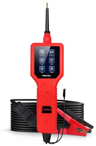 SIXRUN P100 Pro, Testeur de Diagnostic de Circuit Automobile, Multimètre Intelligent avec Oscilloscope, 9-30 V pour Voitures et Motos (rouge)