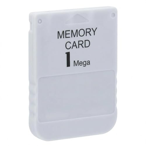 1MB Speicherkarte Kompatibel mit PS1, Memory Card für PlayStation 1 Weiß | Speichern von Spielständen, Gehäuse aus Kunststoff, Plug and Play für Standard-Slots, Kompatibel mit Allen Spieletiteln
