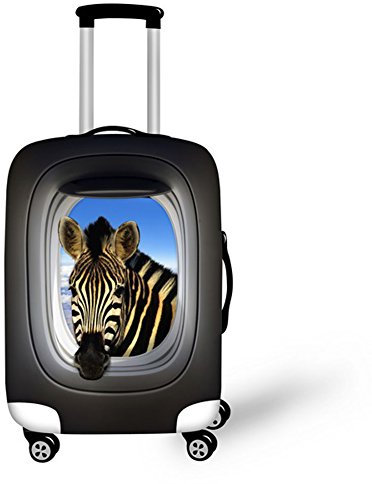 HUGS IDEA Reisekoffer-Schutzhülle mit lustigem Tiermotiv, für 45,7 - 76,2 cm große Koffer, zebra, S (18-22 cover), Classic