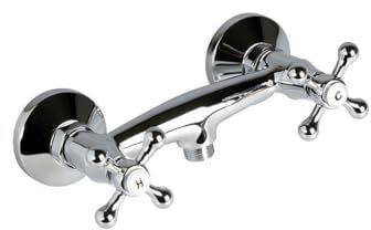 Miscelatore esterno doccia cromato con manopole a croce | Narciso