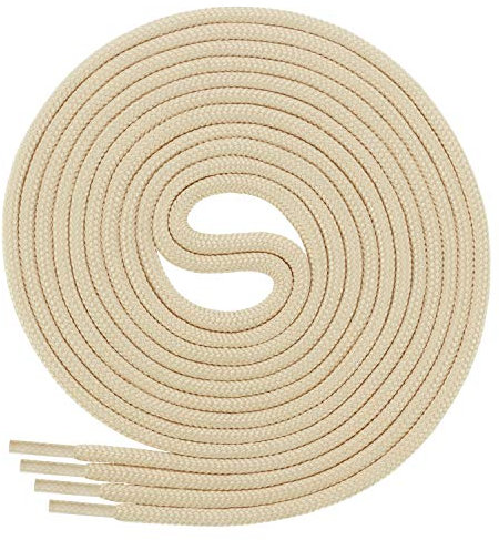 DI FICCHIANO Cordones redondos para calzado de negocios y de cuero cordones versátiles 3 mm de diámetro longitud 60 130 cm 25 colores de poliéster Unisex beige claro 110 cm