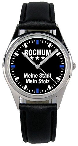 KIESENBERG Armbanduhr Bochum Geschenk Artikel Idee Fan Damen Herren Unisex Analog Quartz Lederarmband Uhr 36mm Durchmesser B-2350