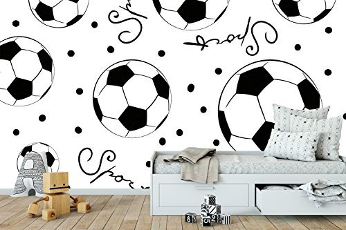 Fotomural Papel Pintado Pared Balones futbol | Fotomural para paredes | Mural | Papel Pintado | Varias Medidas 200 x 150 cm | Decoración comedores, salones, habitaciones...