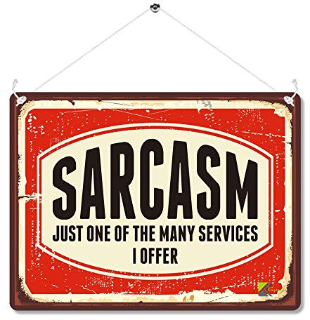 Kruzroyal MP139 Sarcasm: Just one of the many services i offer Sarcastic Funny Novelty Retro Vintage Metal Wall Sign Plaque 20cm x 15cm - Office Signs & Plaques, Funny Gift for Men and Women