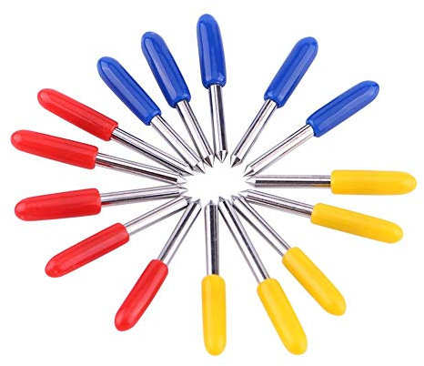 30/45/60° Plotterklinge,Jectse 15pcs Wolframstahl Schnitzmesser Vinylschneider Plotter Schneidklingen Hohe Härte Plotter Schneidmesser Cutter Klinge für Roland